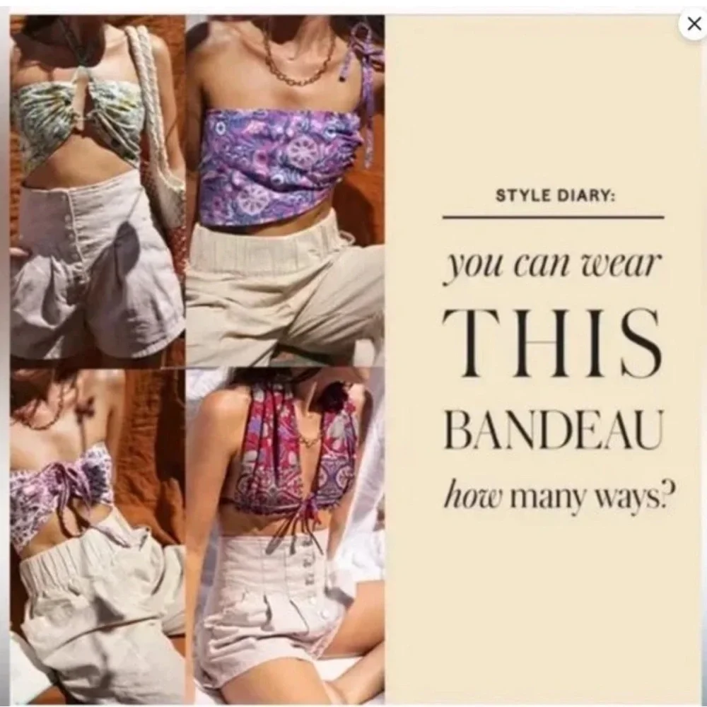 Free People Summer convertible tie halter bandeau bra crop top Intimately (new)